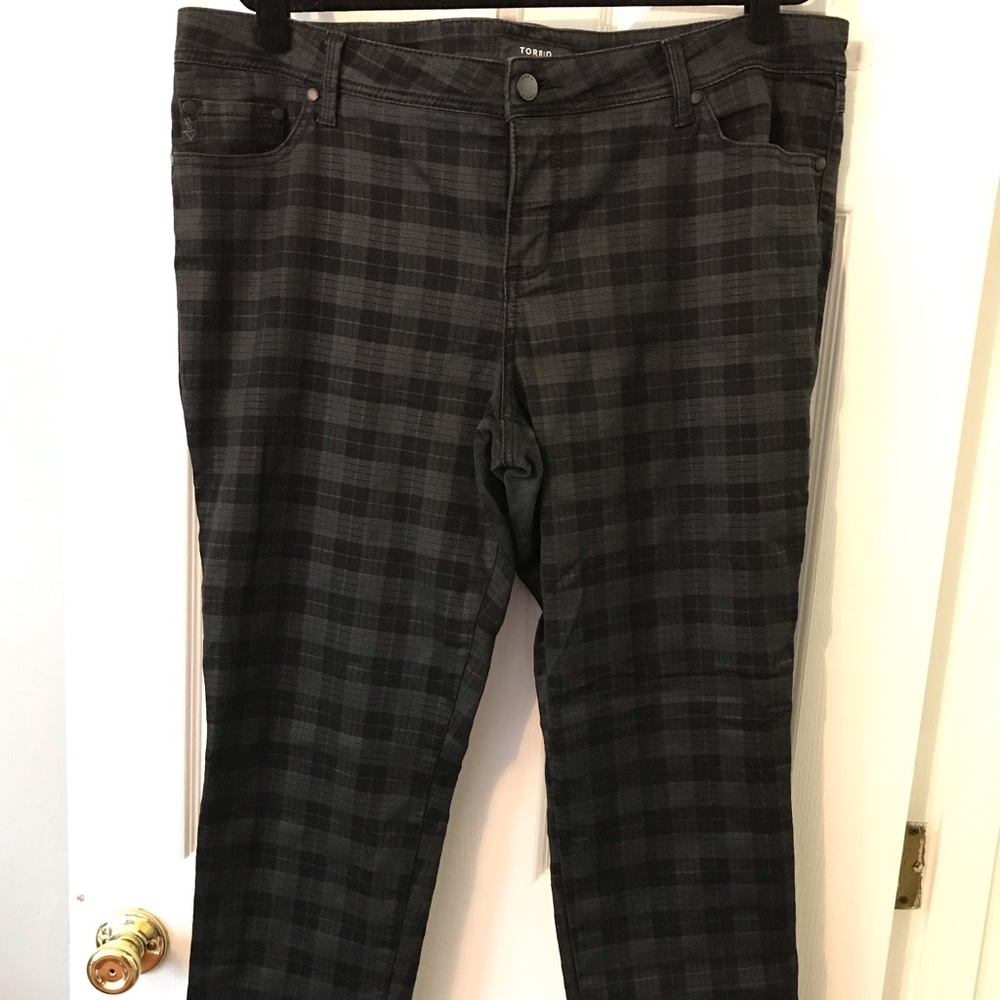 Gray plaid jeans